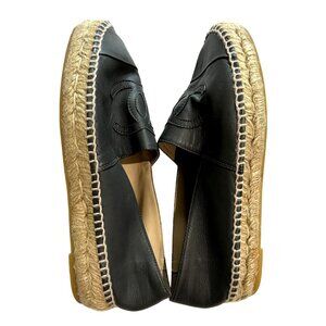 Chanel Lambskin Espadrilles in Dark Grey